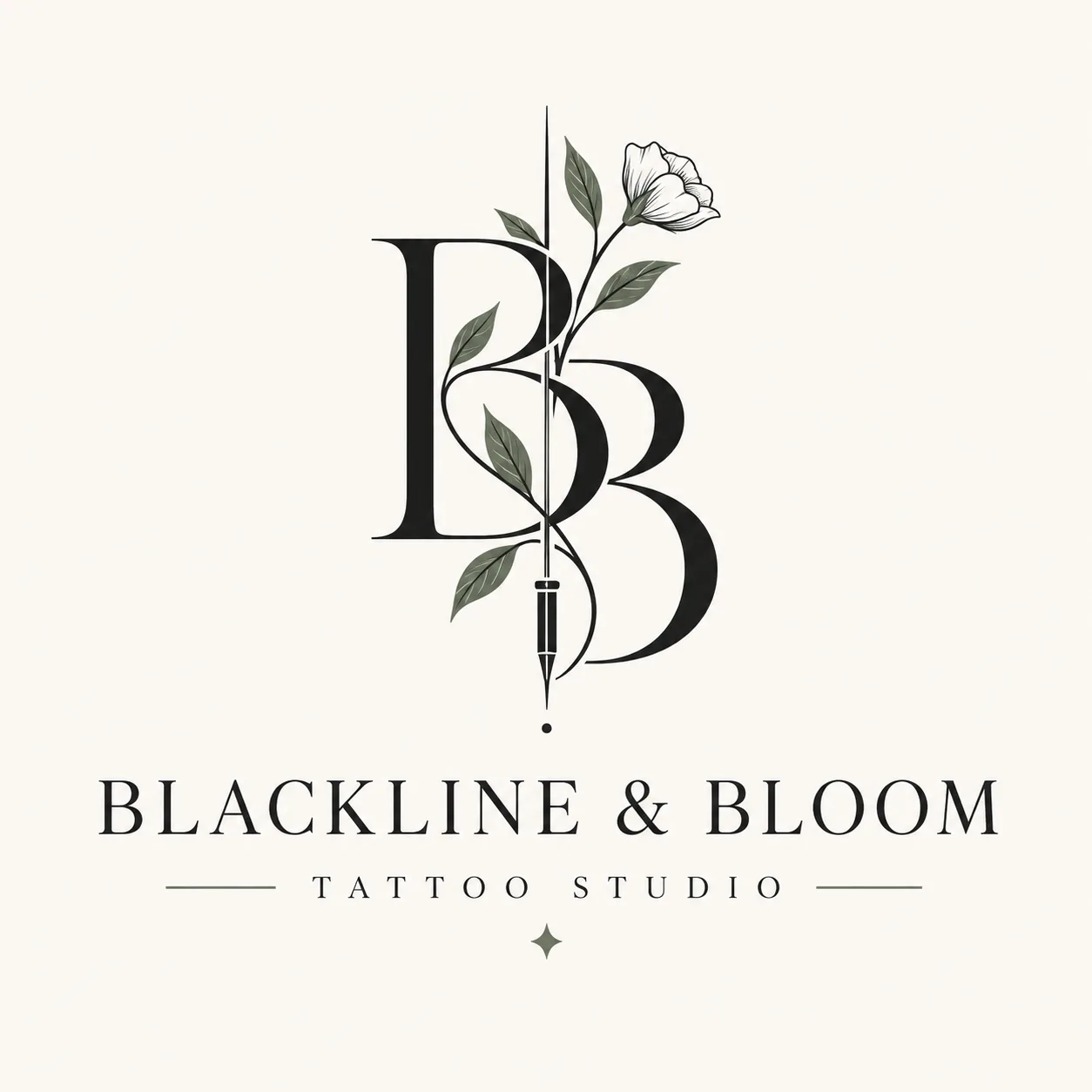 Blackline & Bloom Tattoo Studio logo